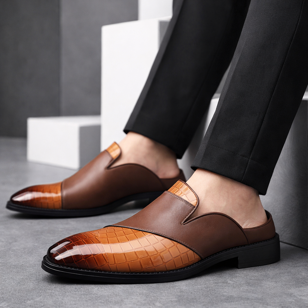 Valenzo Two-Tone Leather Loafers