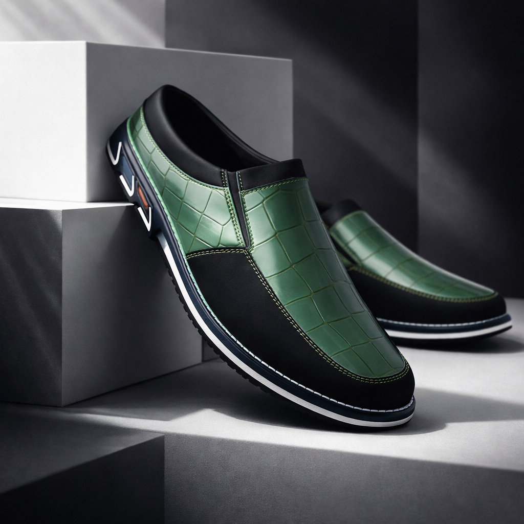 Santino Croc-Embossed Loafers