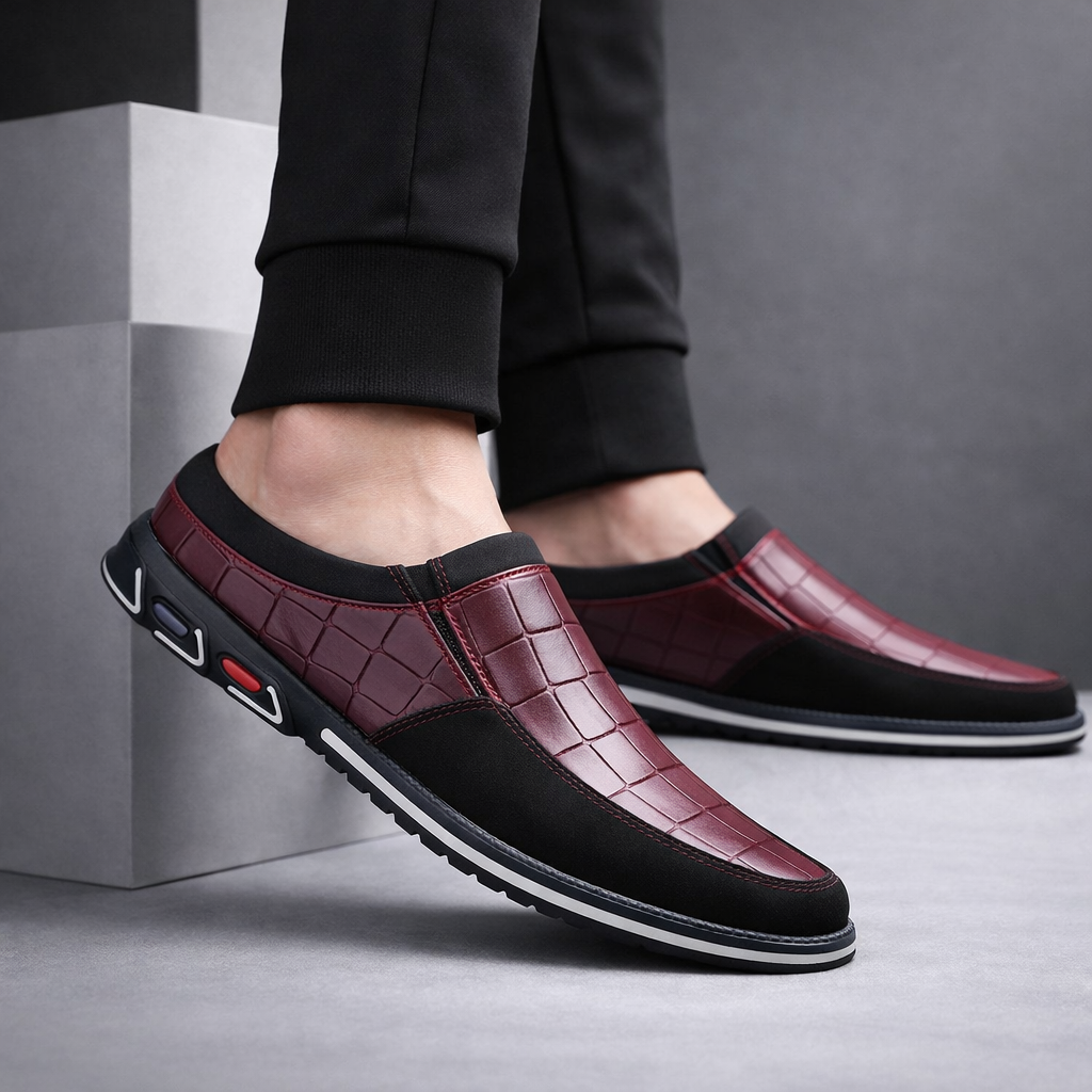 Santino Croc-Embossed Loafers