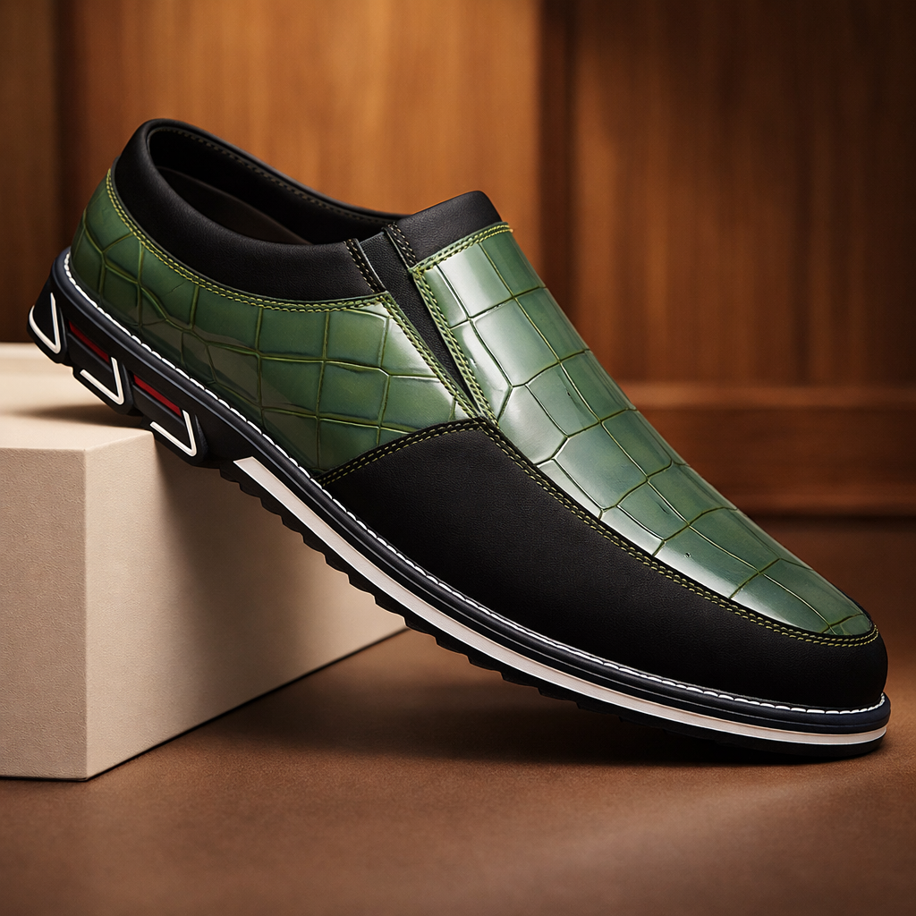 Santino Croc-Embossed Loafers