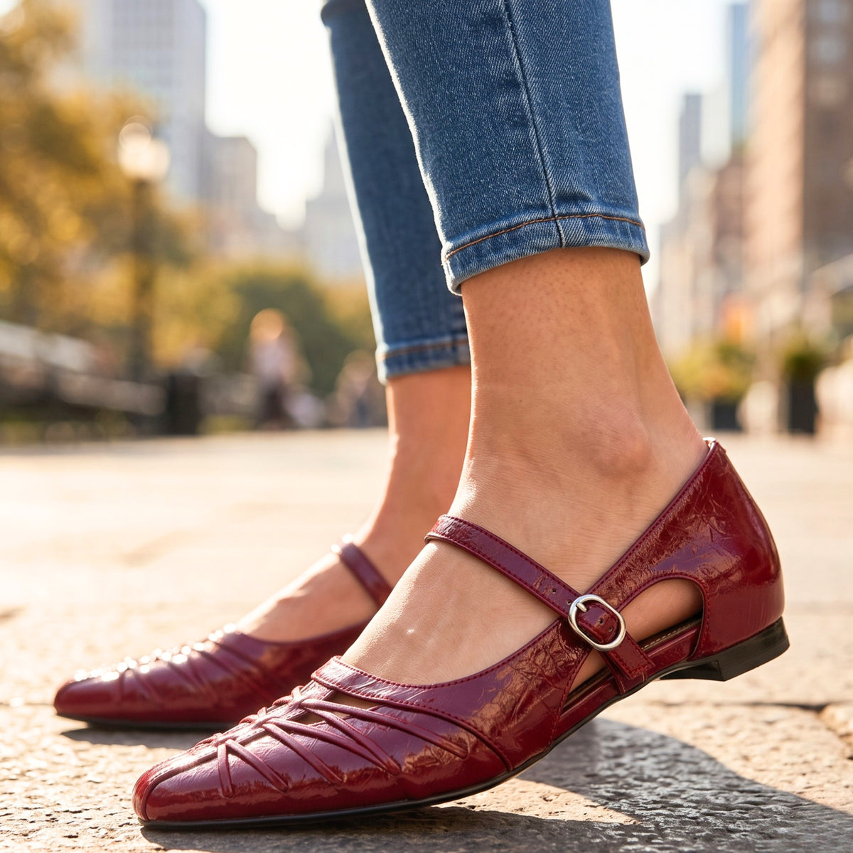 Evelyn Genuine Leather Pointed Flats