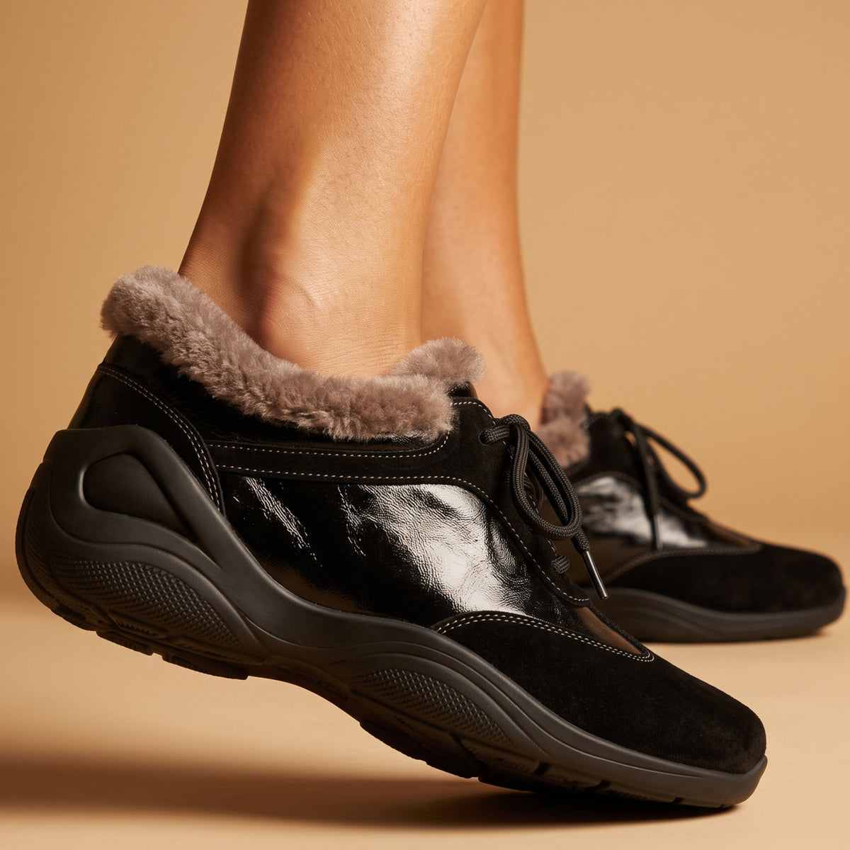 Amelia Wool-Lined Leather Shoes