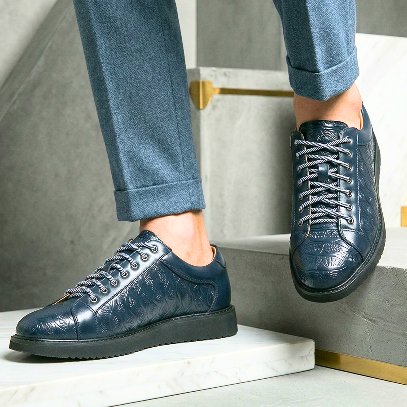 Montero Embossed Leather Sneakers
