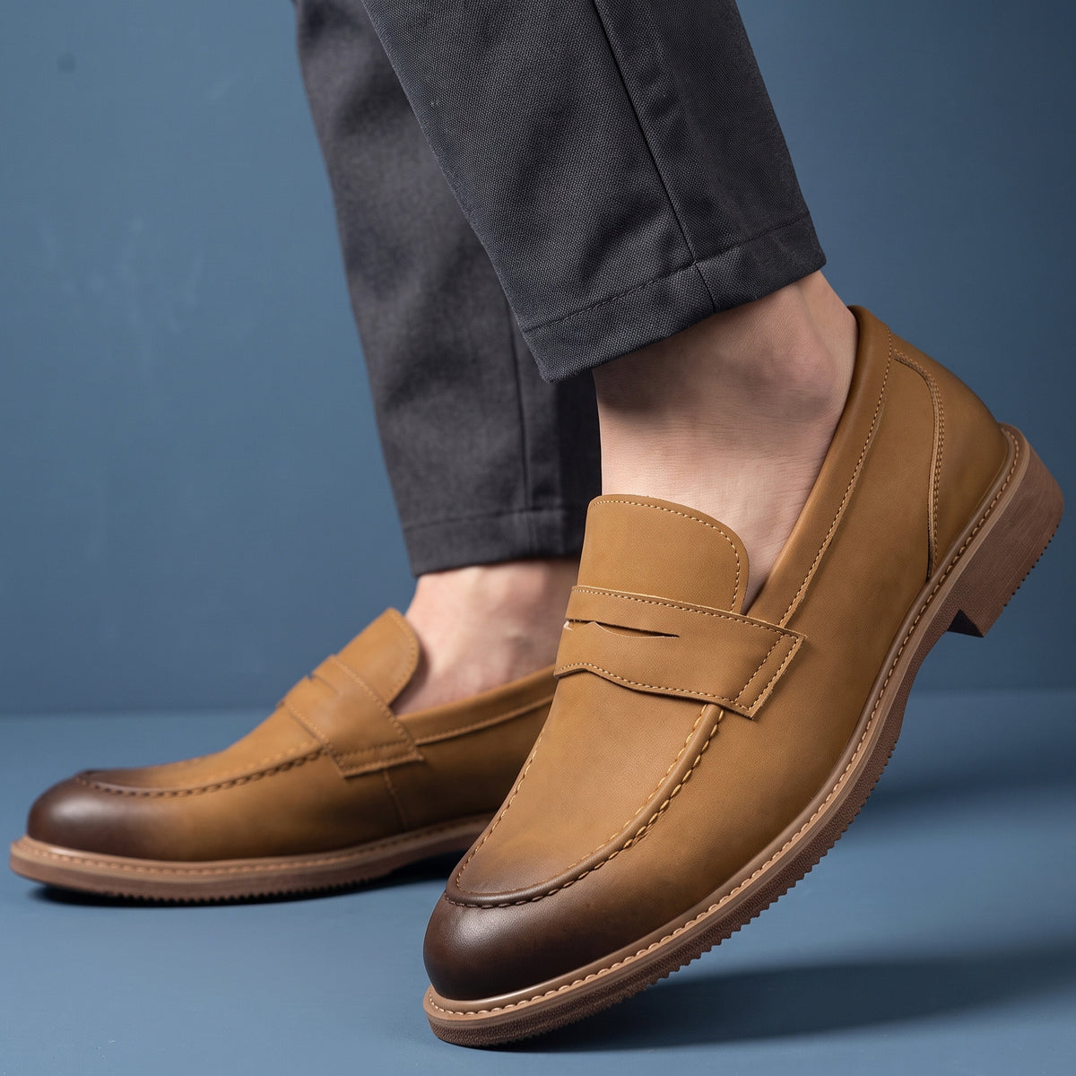 Dawson Burnished Leather Loafers