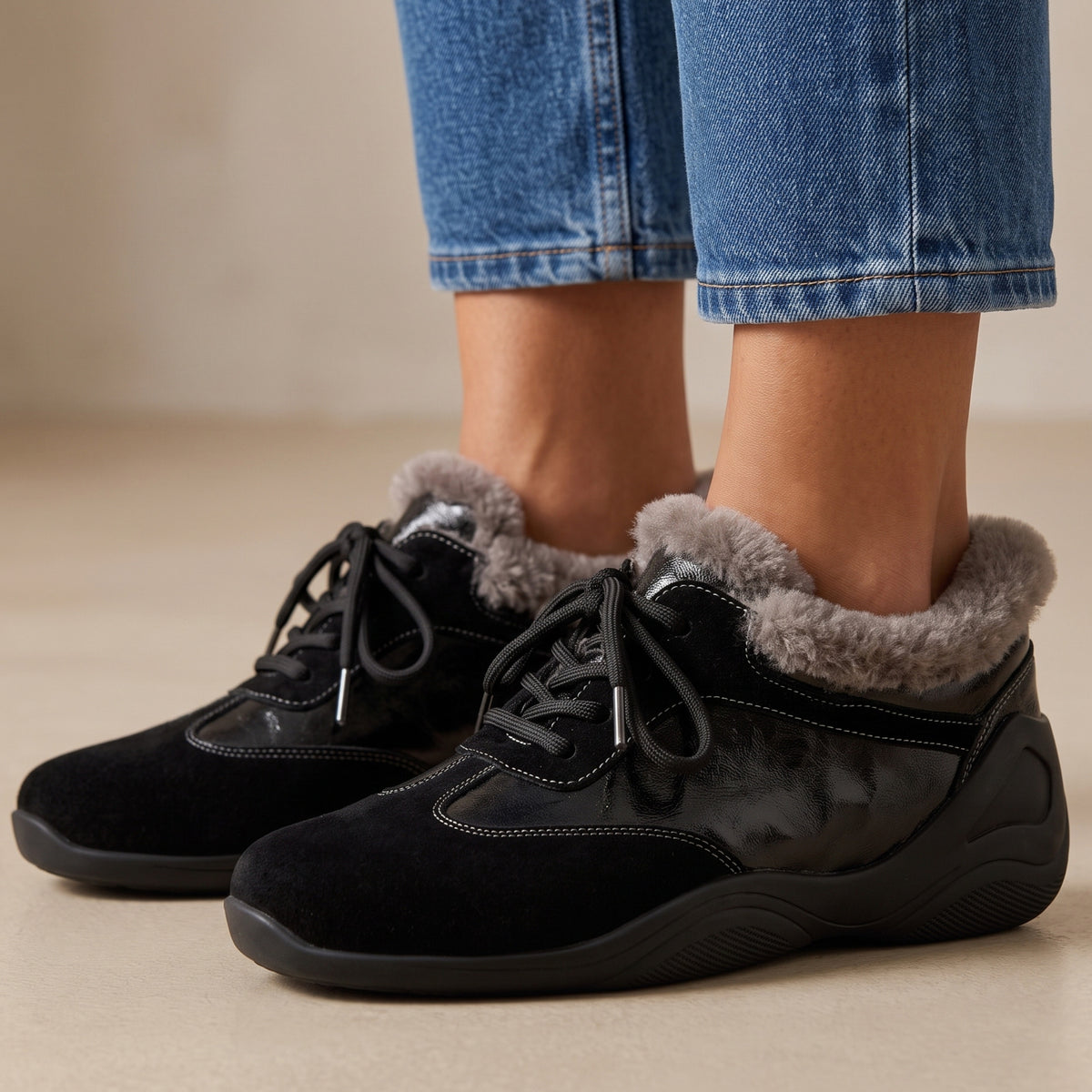 Amelia Wool-Lined Leather Shoes
