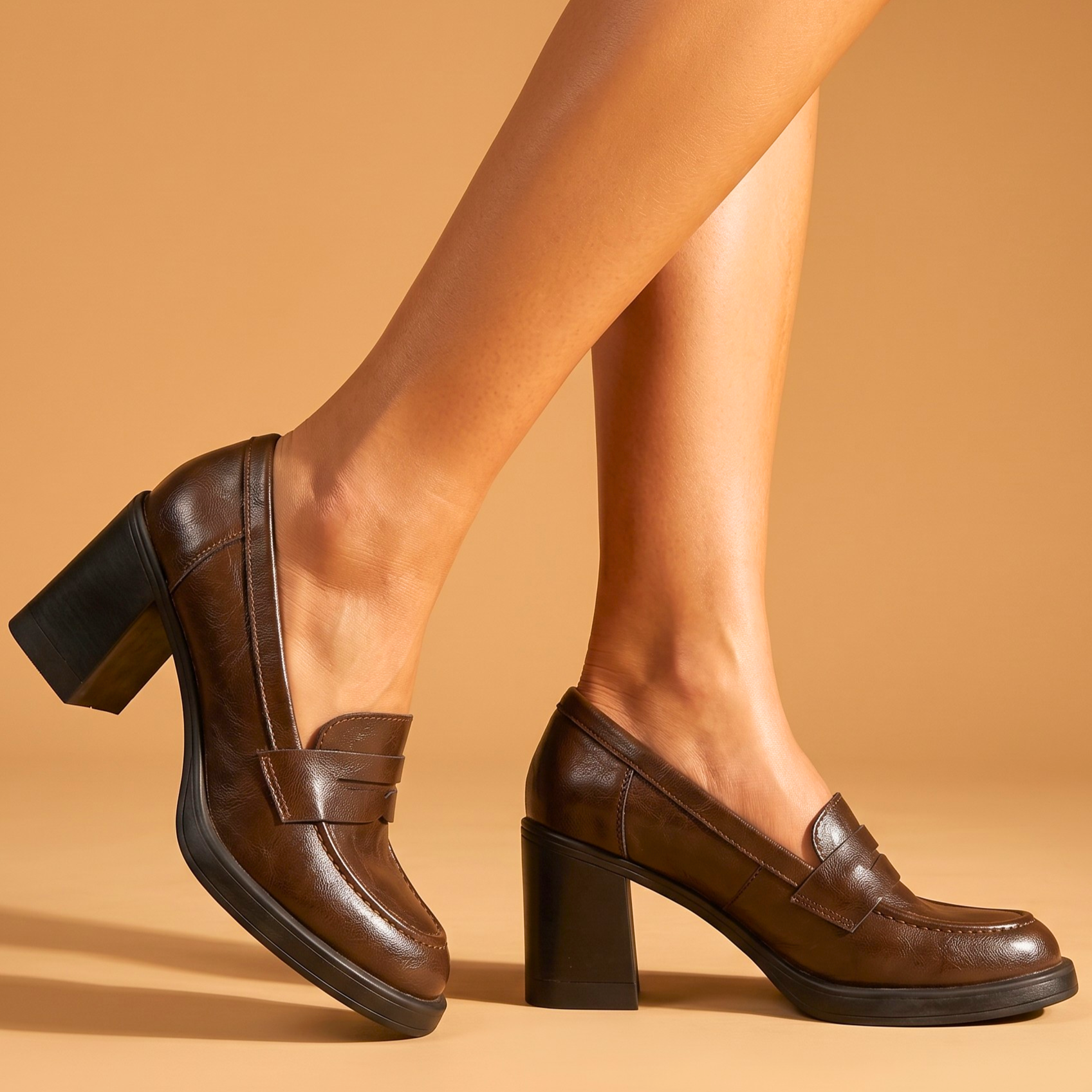Elena Vintage Leather Heels
