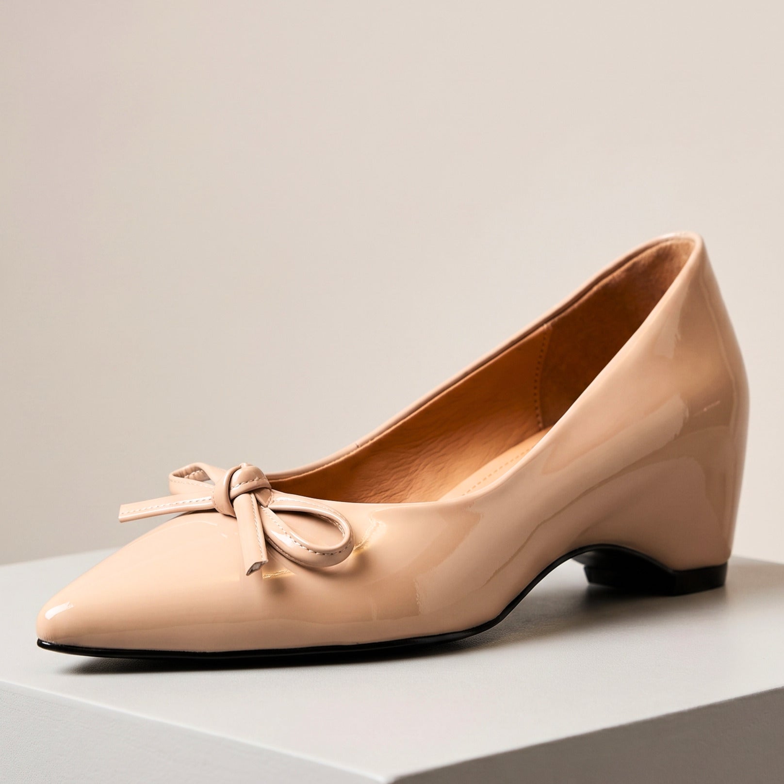 Vivian Bow Leather Flats