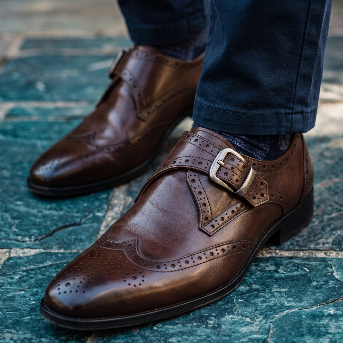 Edmund Leather Buckle Brogues