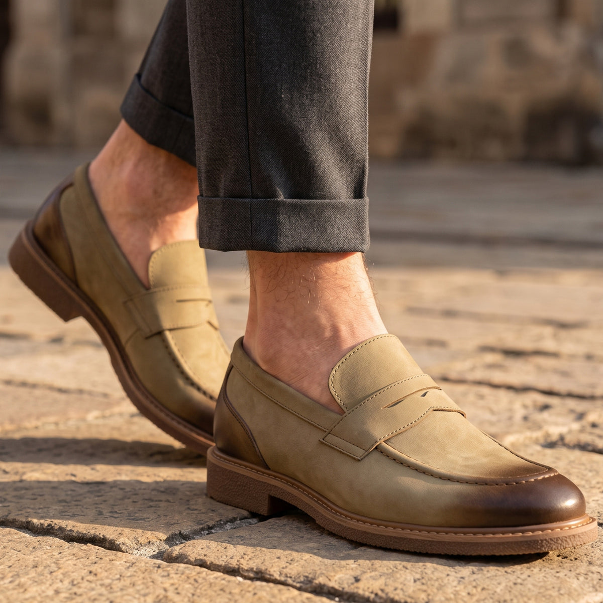 Dawson Burnished Leather Loafers