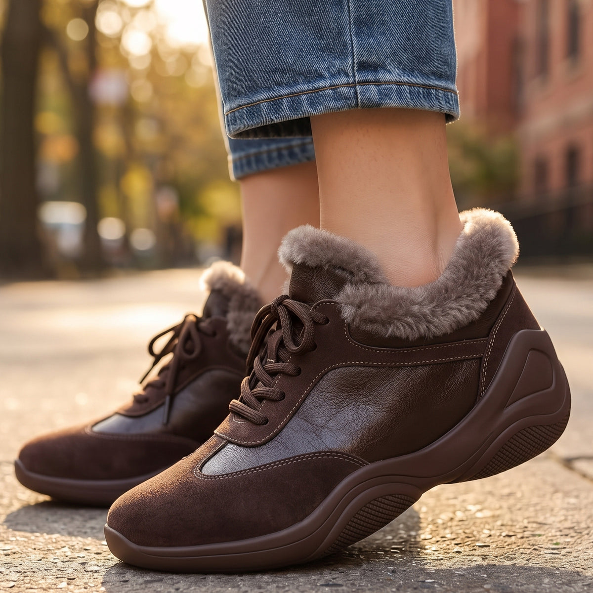 Amelia Wool-Lined Leather Shoes
