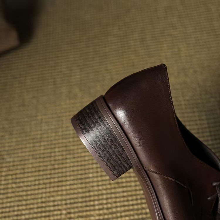 Kora Mae Genuine Leather Lace-Ups