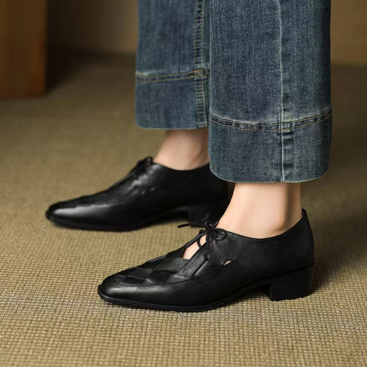 Kora Mae Genuine Leather Lace-Ups