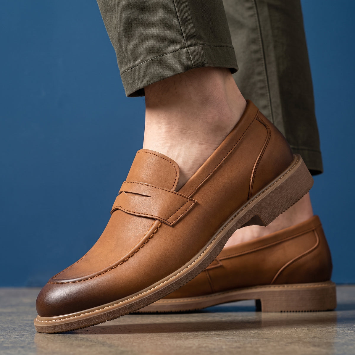 Dawson Burnished Leather Loafers