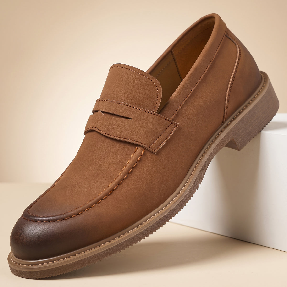 Dawson Burnished Leather Loafers