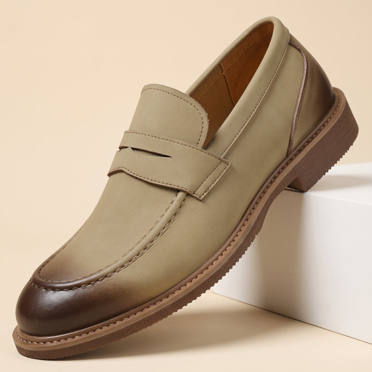 Dawson Burnished Leather Loafers