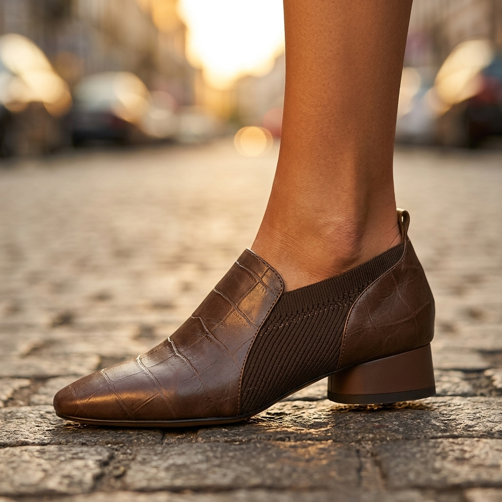 Maren Leather Slip-On Heels