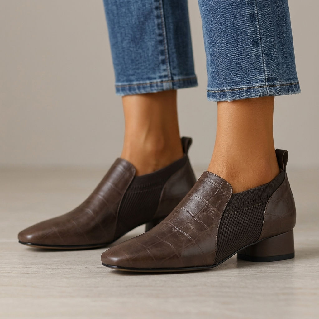 Maren Leather Slip-On Heels