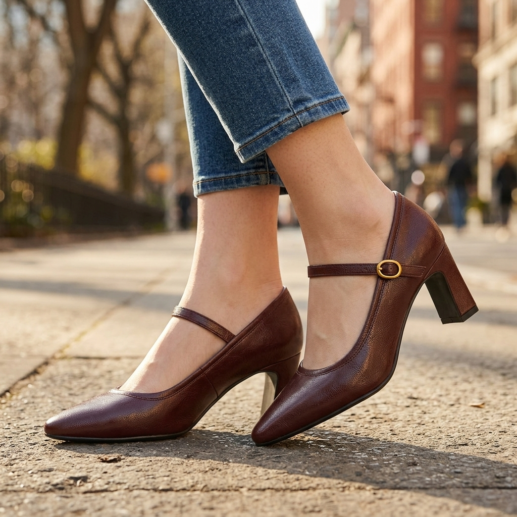 Adeline Vintage Leather Heels