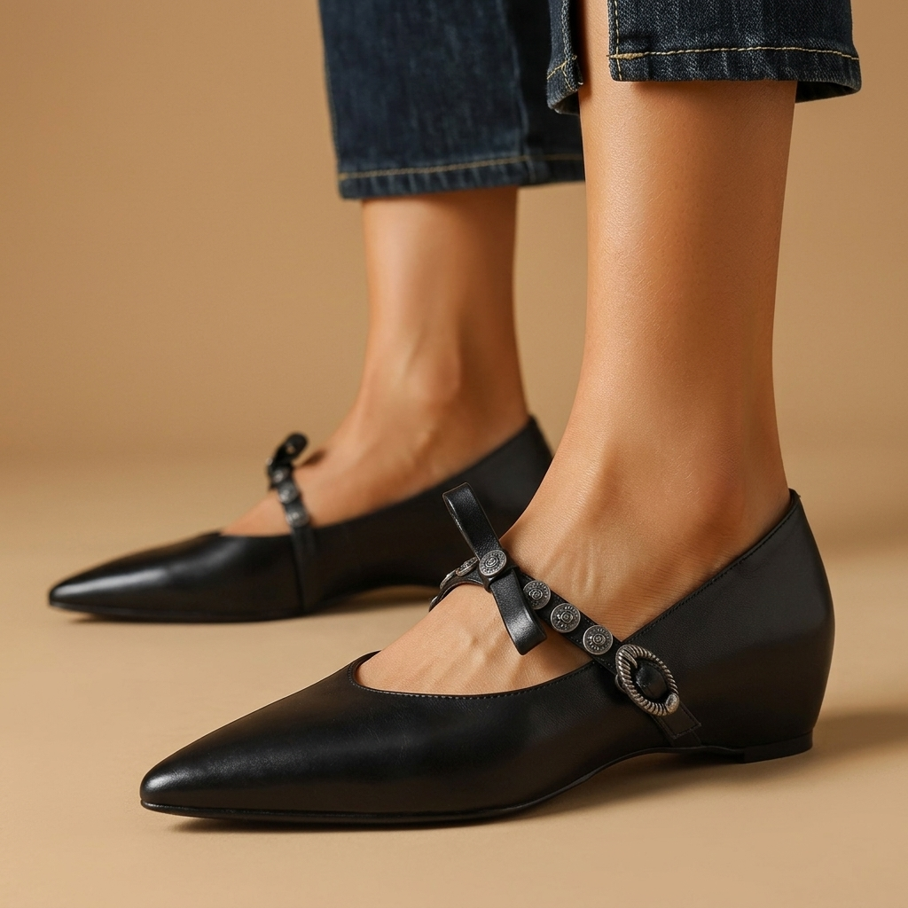 Andrea Genuine Leather Vintage Flats
