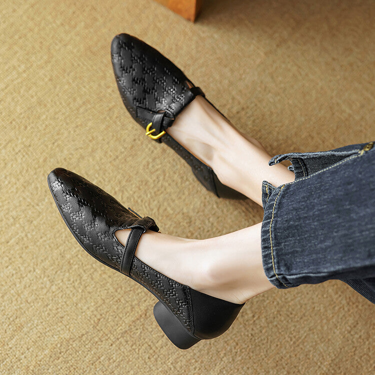 Elena Block-Heel Flats