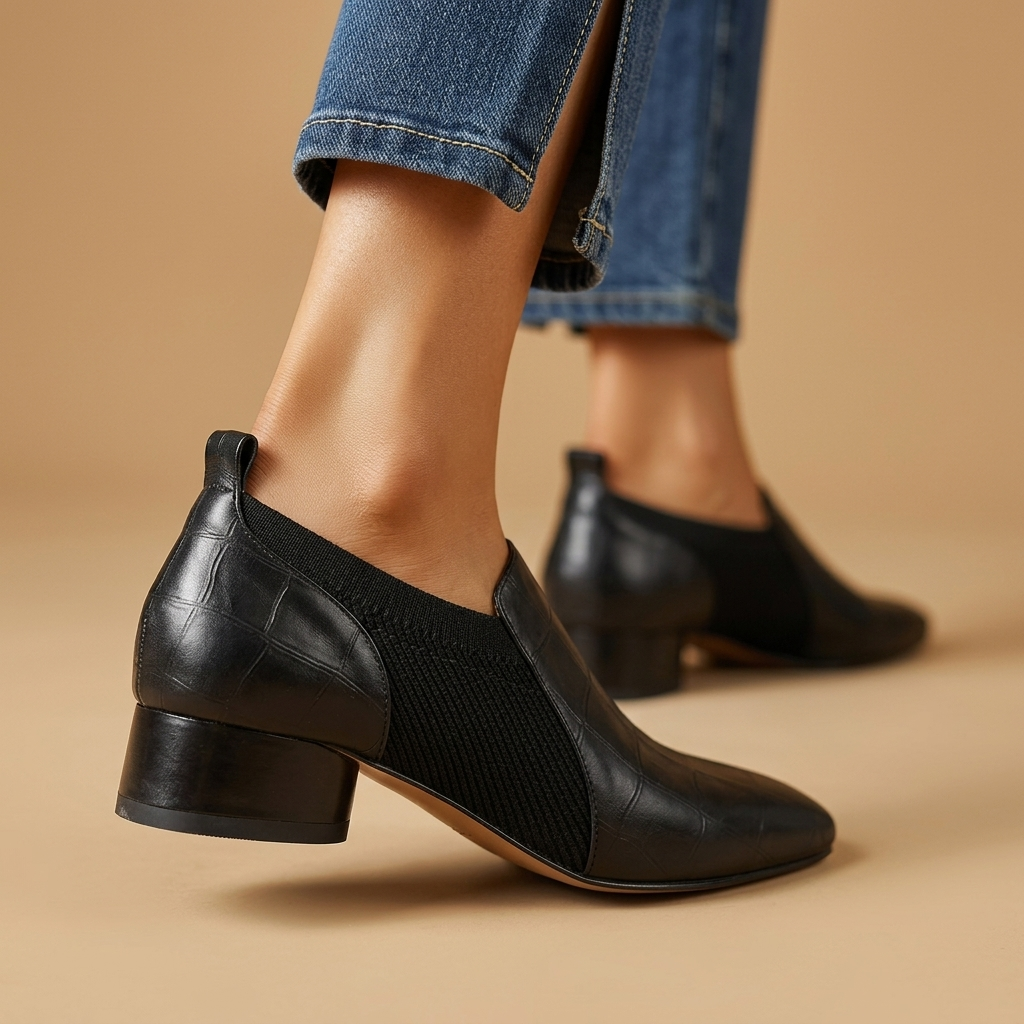 Maren Leather Slip-On Heels