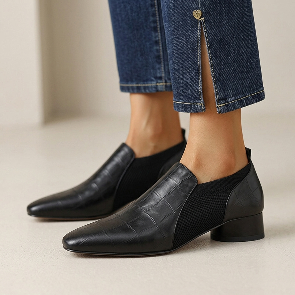 Maren Leather Slip-On Heels