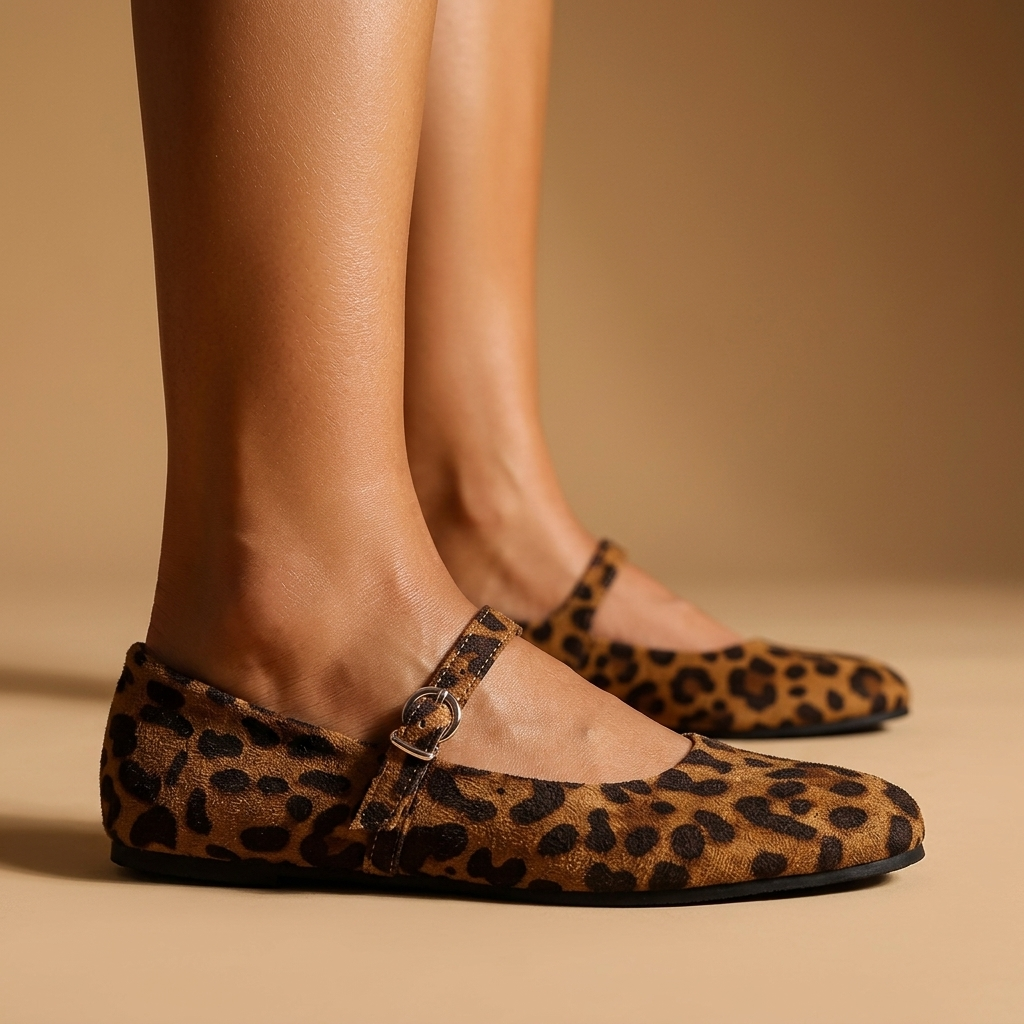 Amelia Leopard Mary Janes