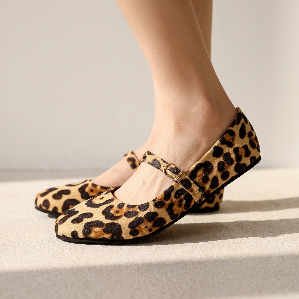 Amelia Leopard Mary Janes