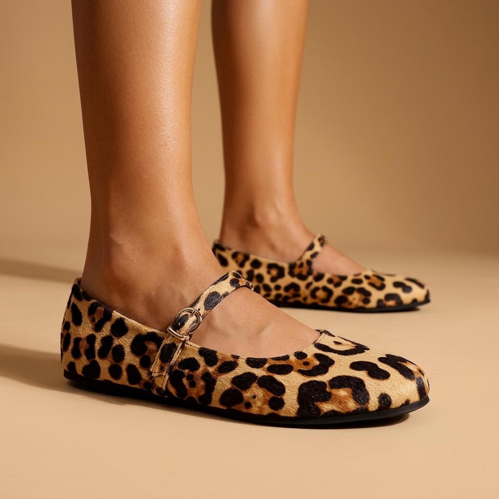 Amelia Leopard Mary Janes