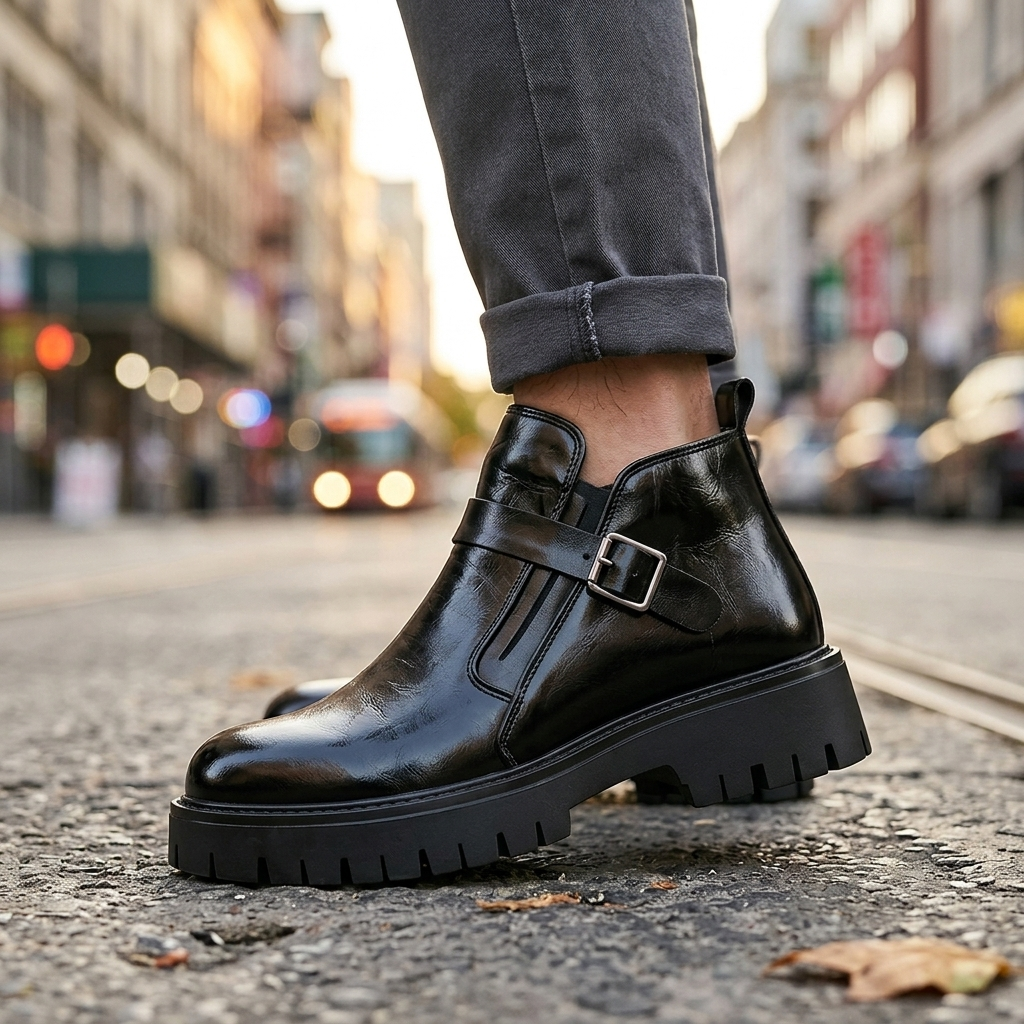 Hudson Leather Buckle Boots