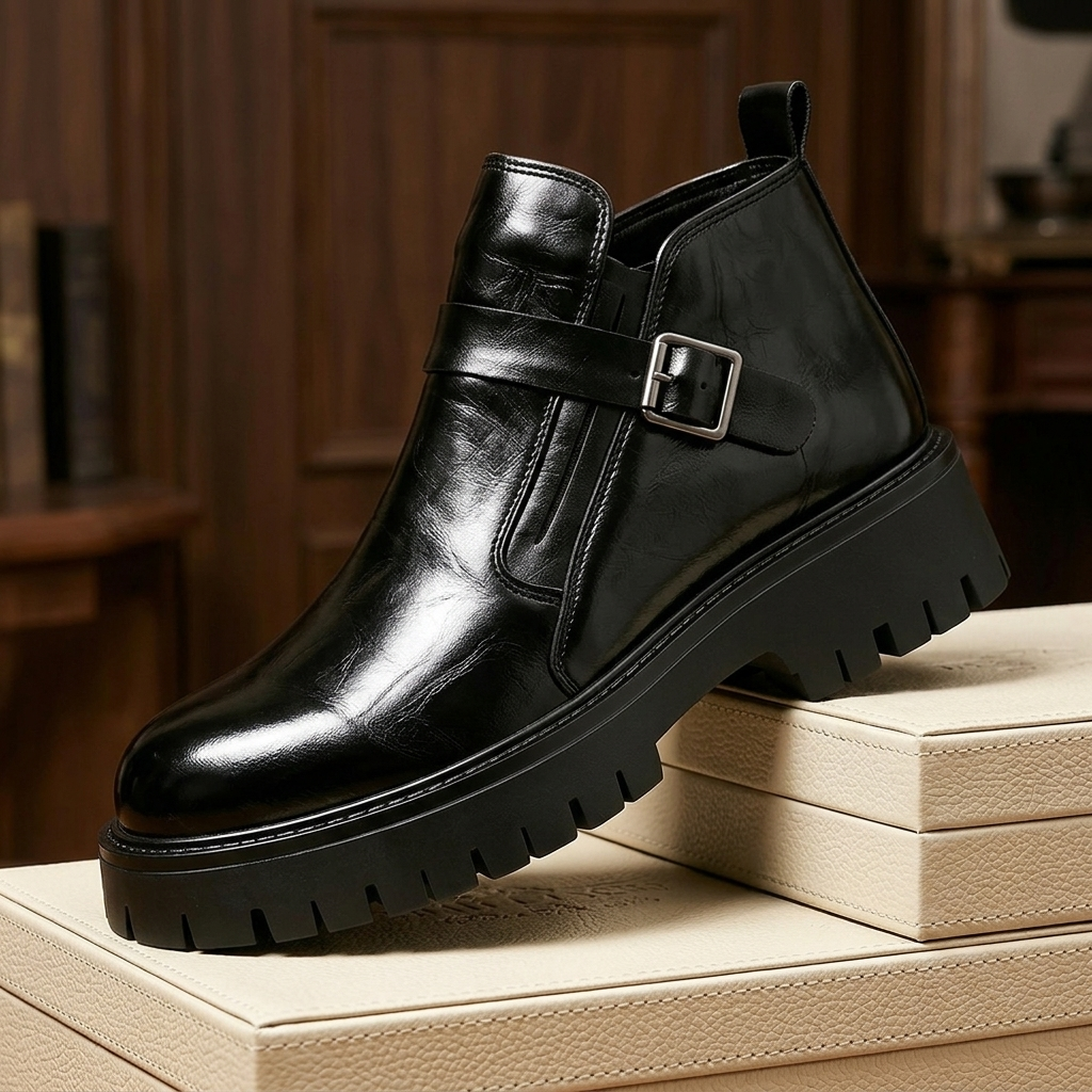 Hudson Leather Buckle Boots