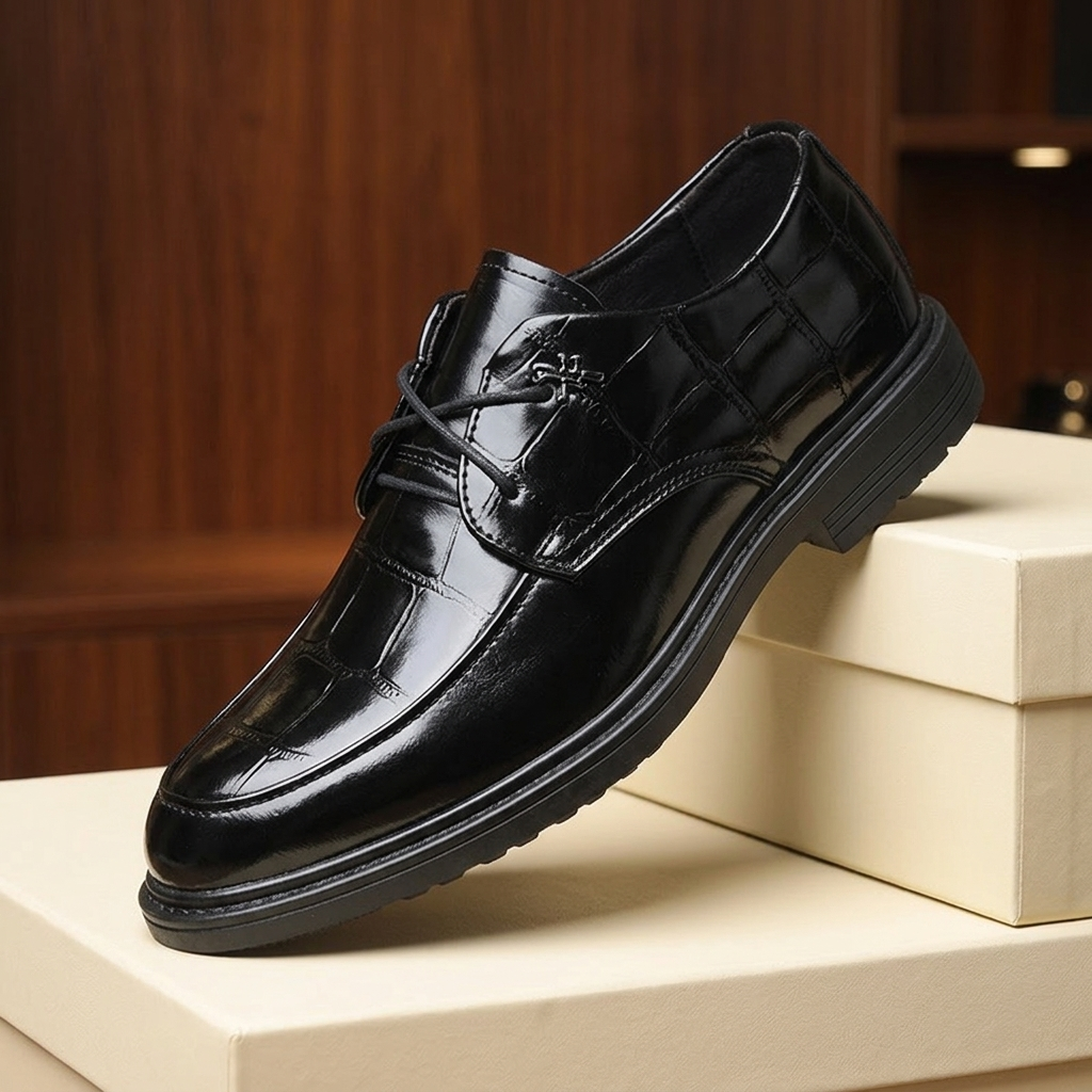 Wesley Croc-Embossed Derbies