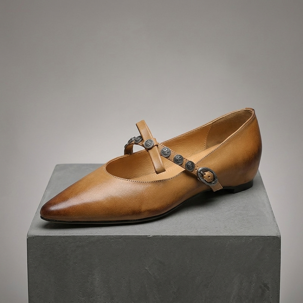 Andrea Genuine Leather Vintage Flats