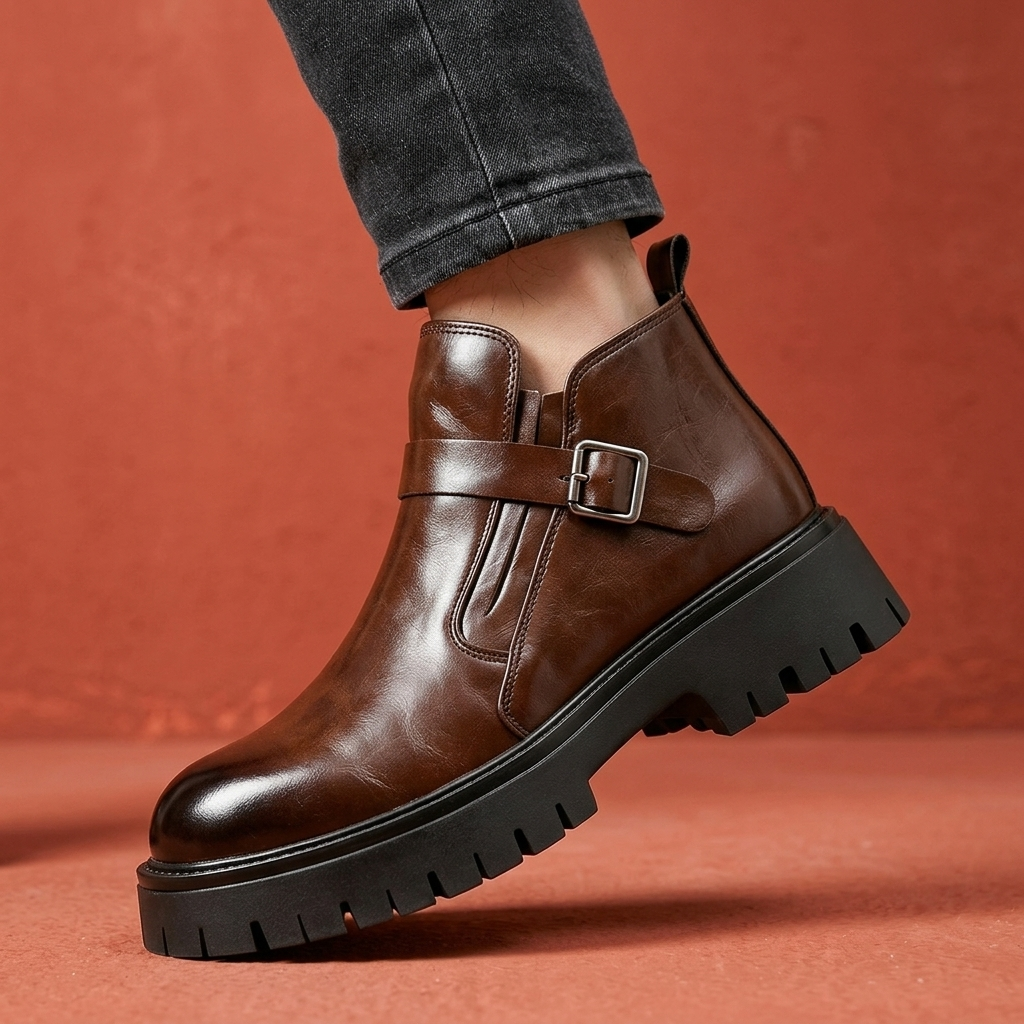 Hudson Leather Buckle Boots