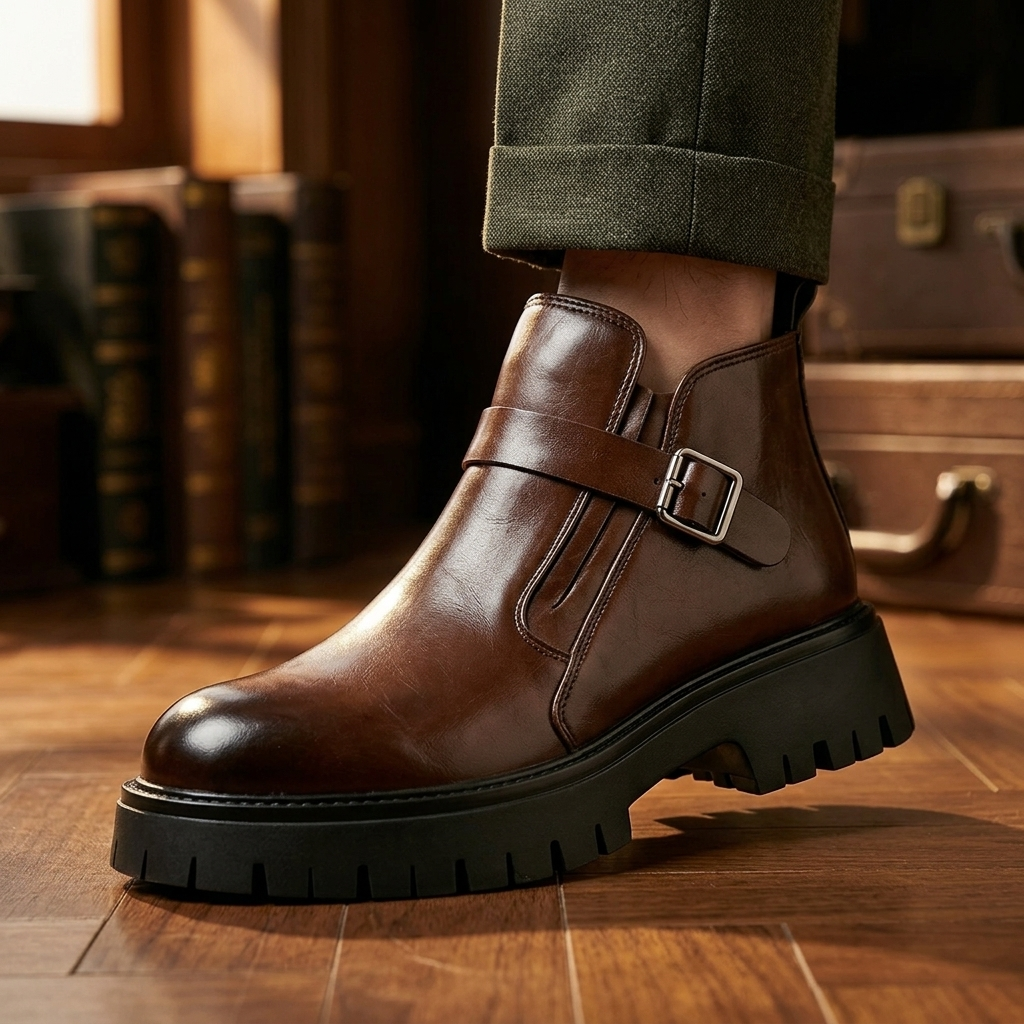 Hudson Leather Buckle Boots
