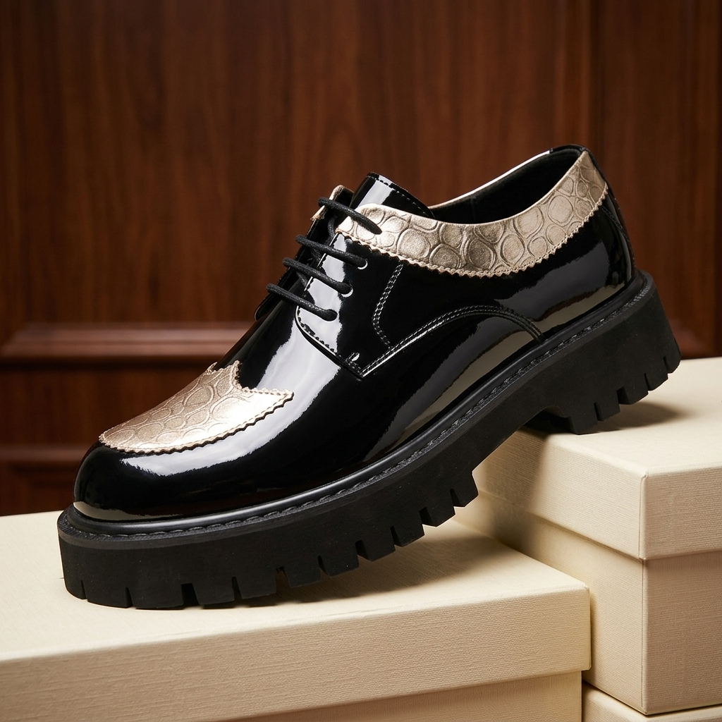 Everett Metallic Leather Derbies