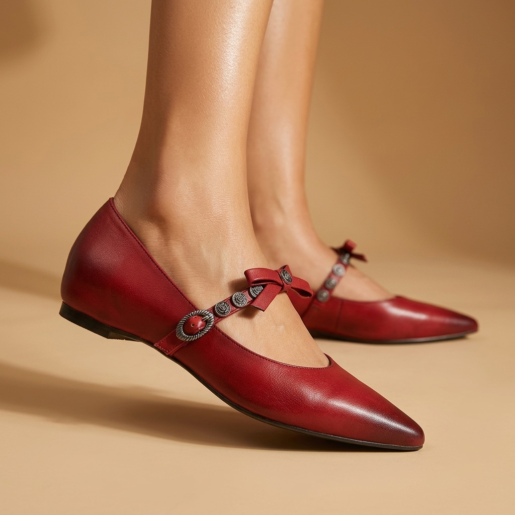 Andrea Genuine Leather Vintage Flats