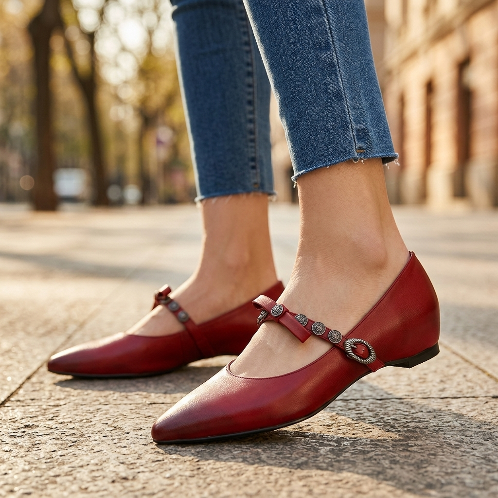Andrea Genuine Leather Vintage Flats