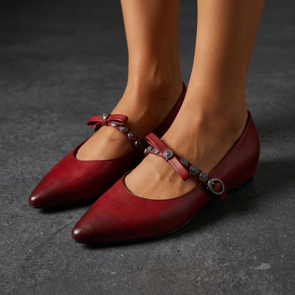 Andrea Genuine Leather Vintage Flats