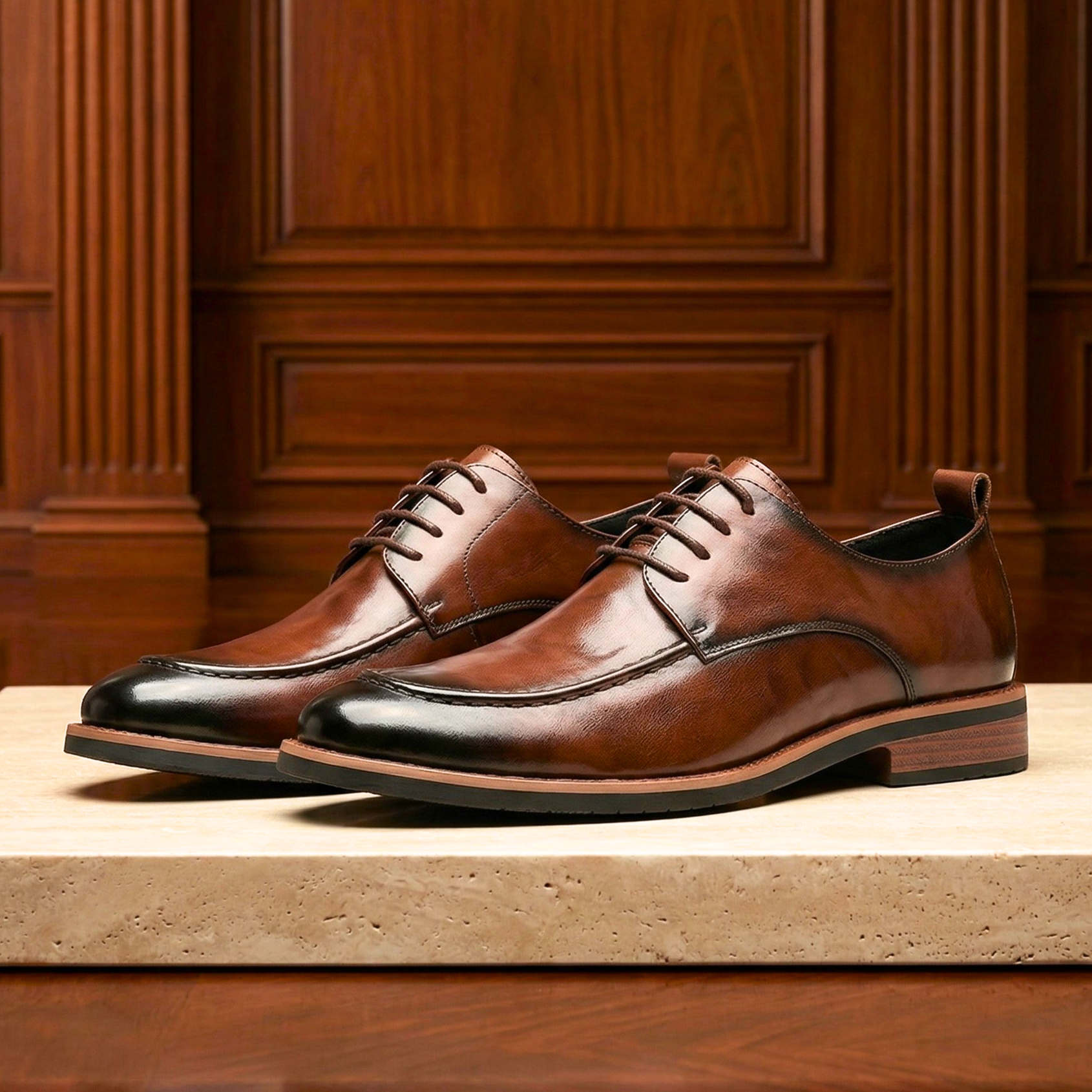 Ashford Burnished Leather Dress Shoes
