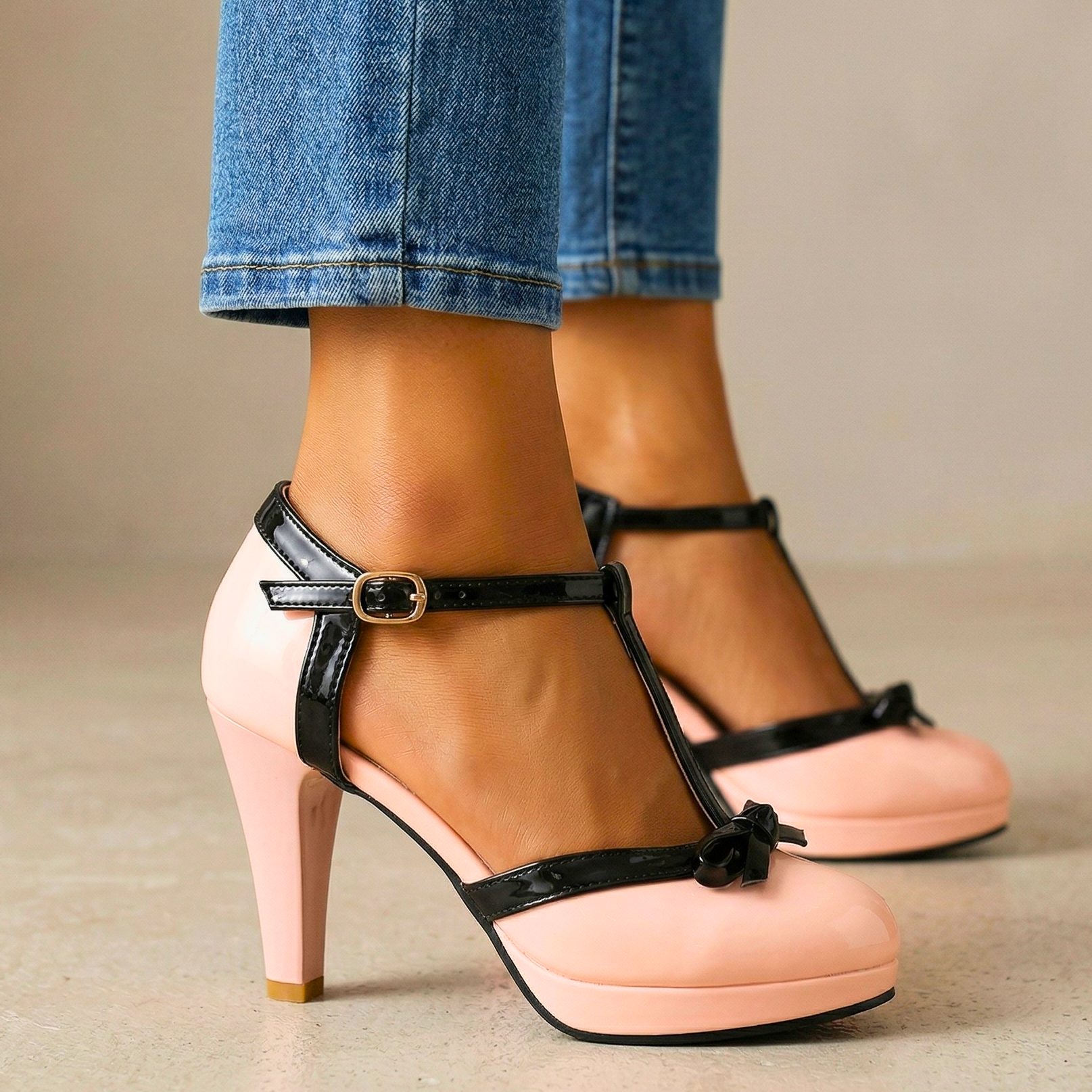 Rosalie Bow Leather Heels