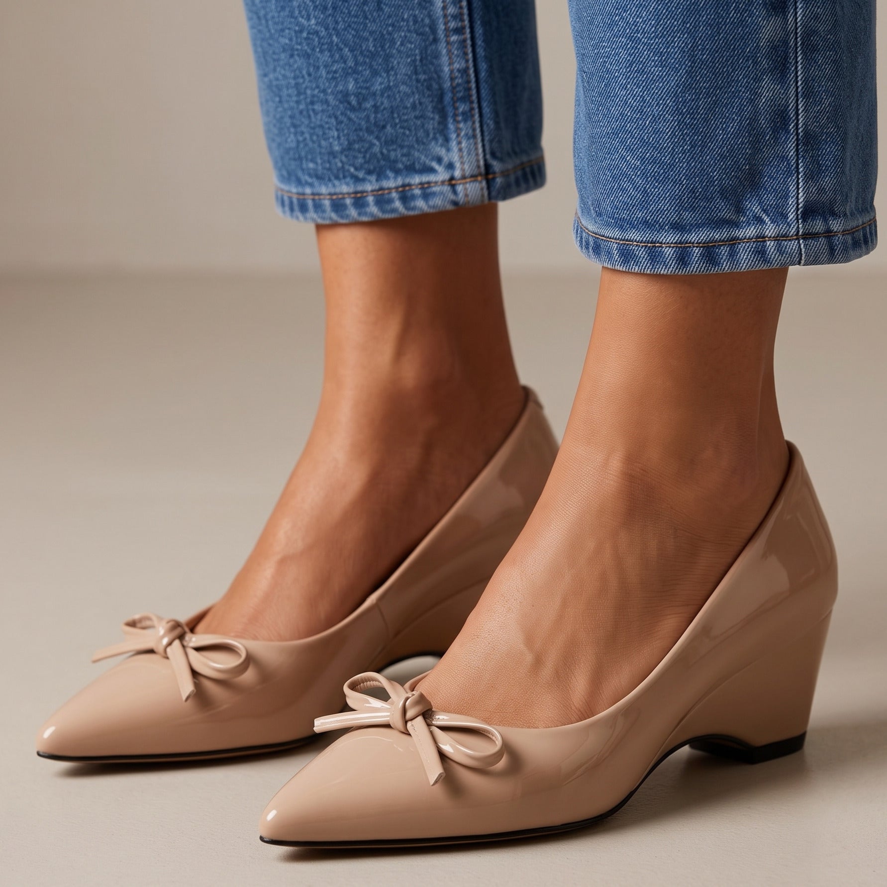 Vivian Bow Leather Flats