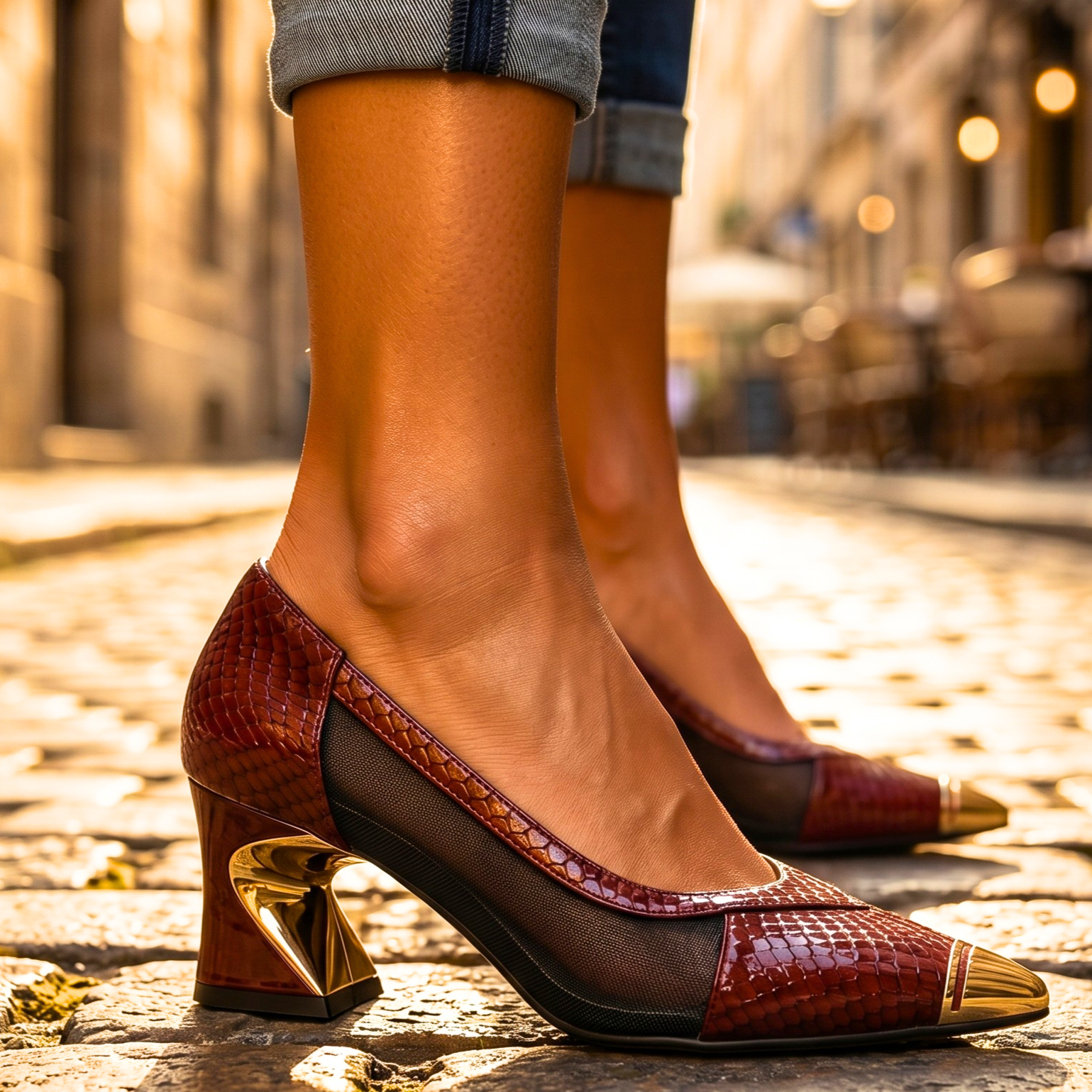 Valenza Sculpted Mesh Heels