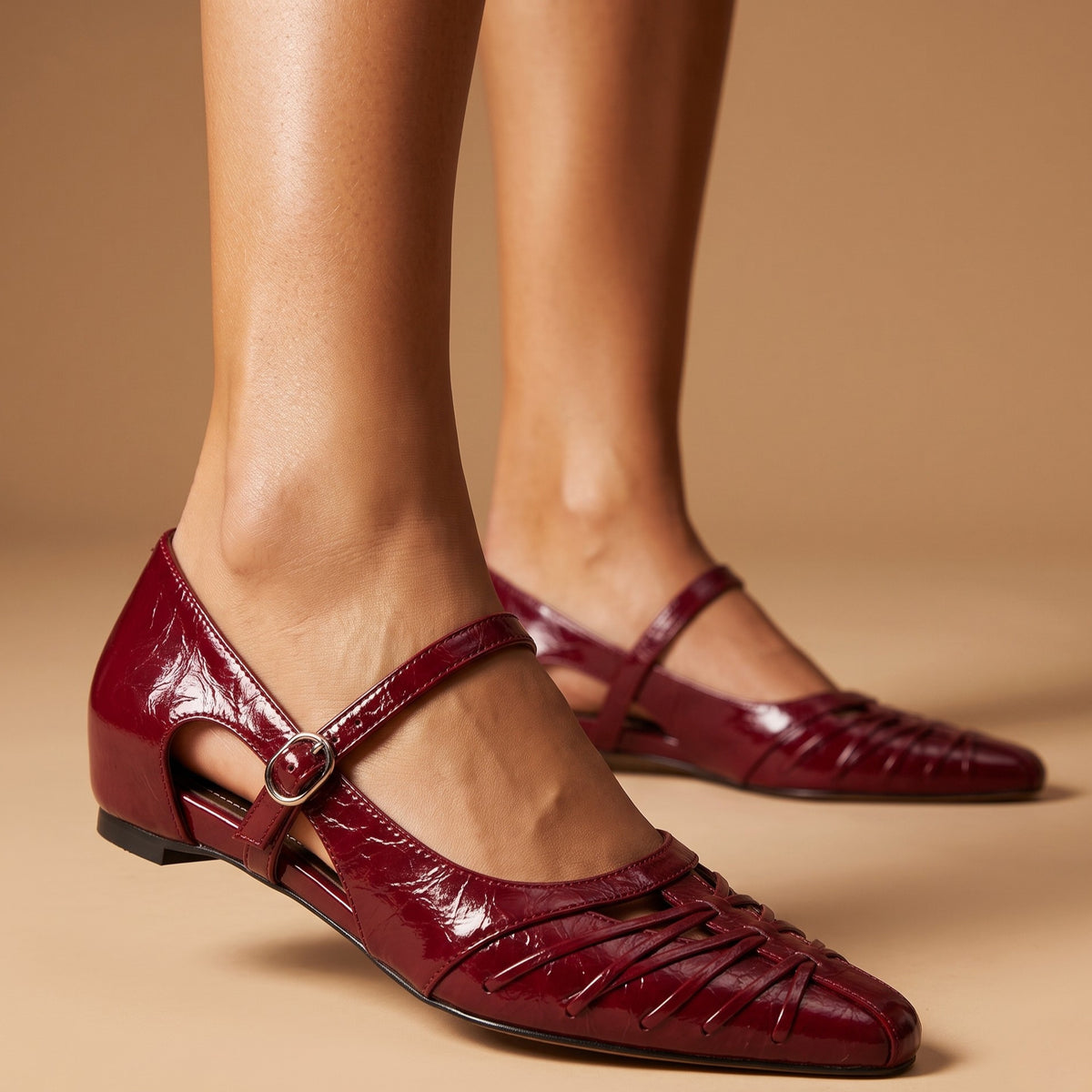 Evelyn Genuine Leather Pointed Flats