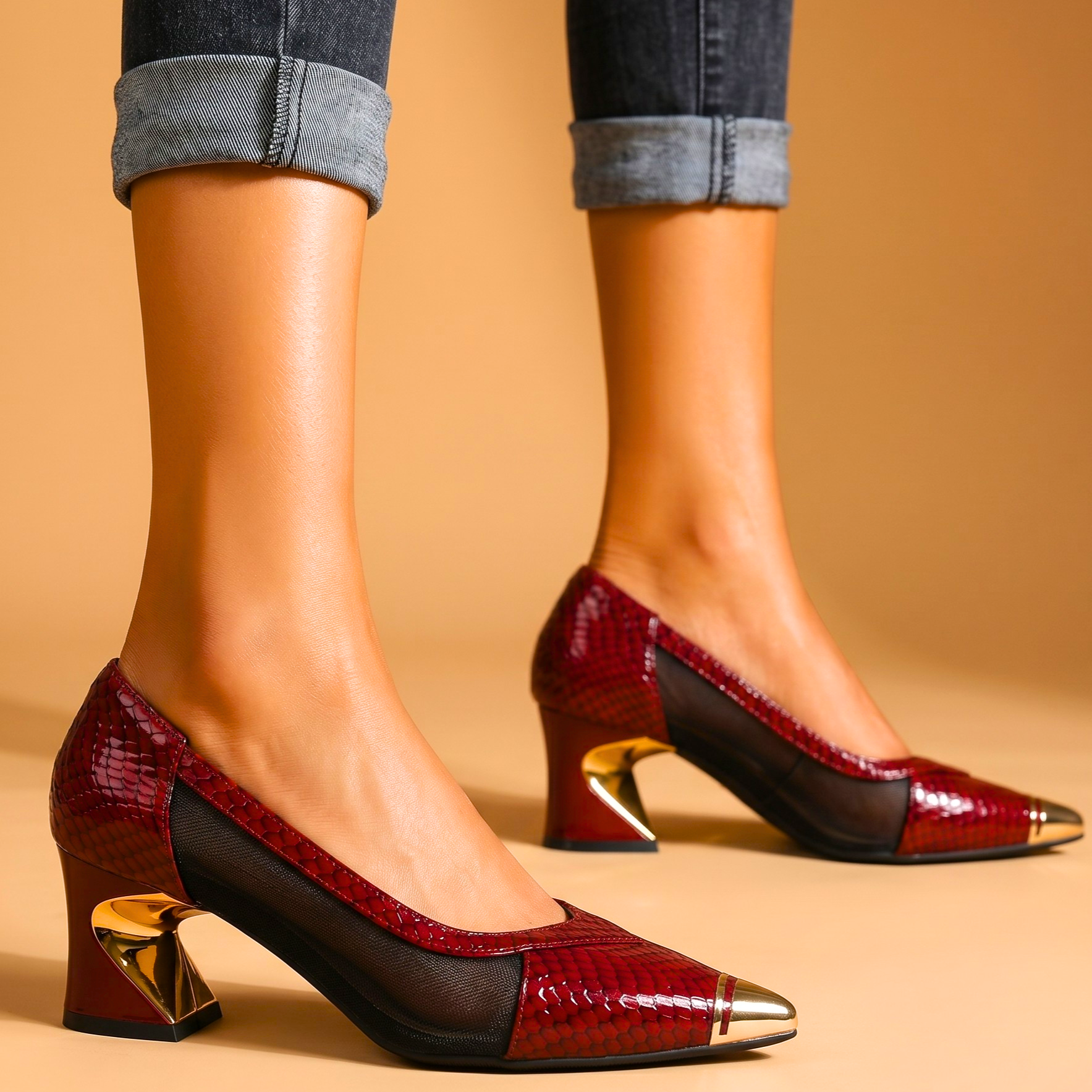 Valenza Sculpted Mesh Heels