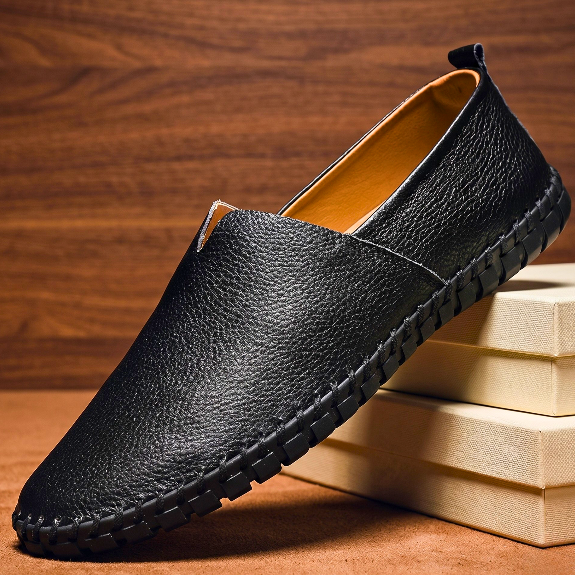 Maison Slip-On Leather Loafers