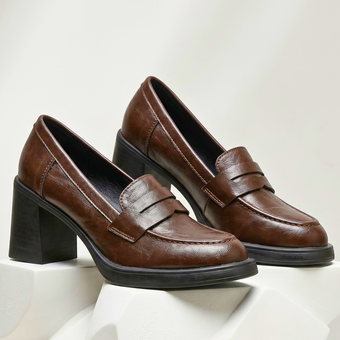 Elena Vintage Leather Heels