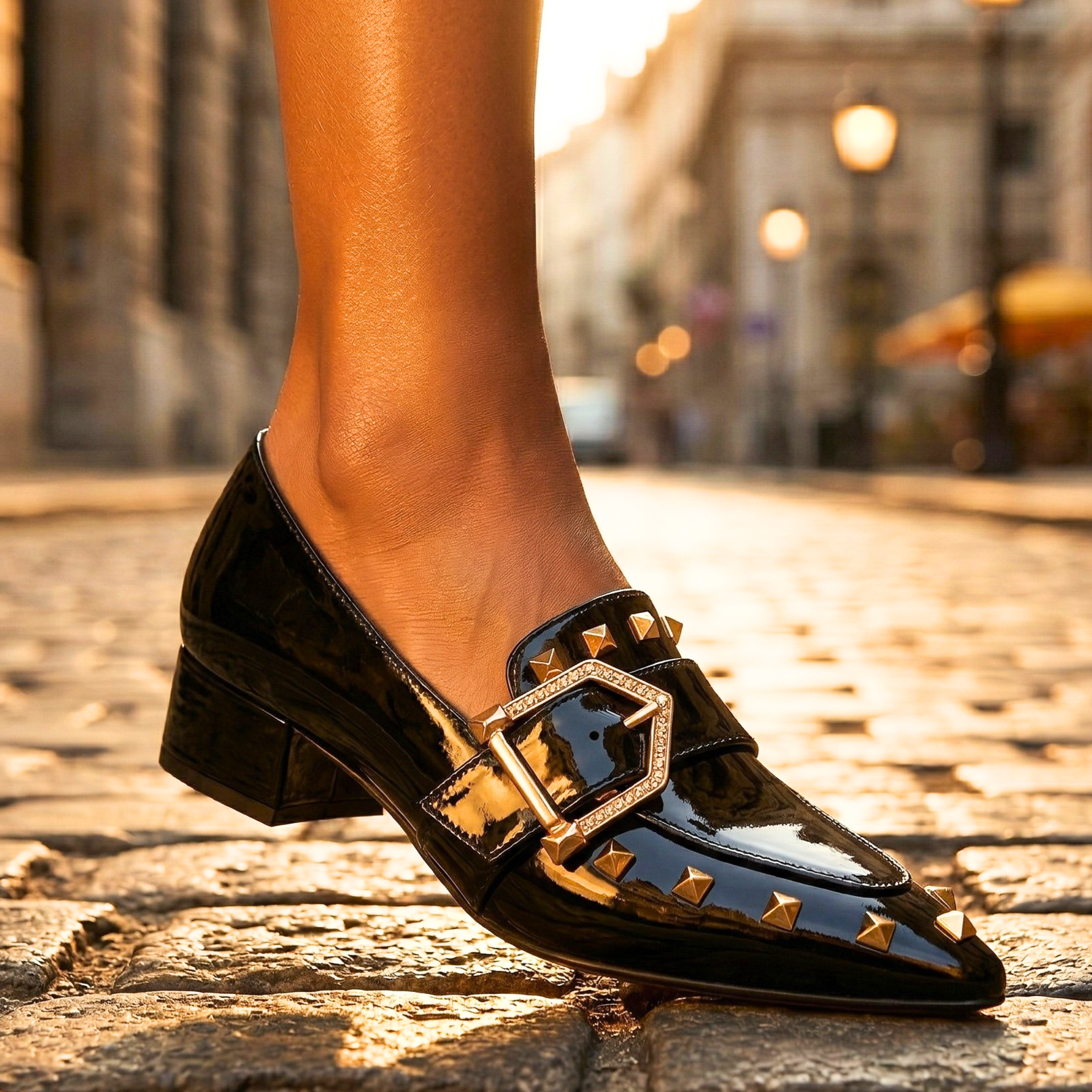 Vittoria Studded Leather Loafers