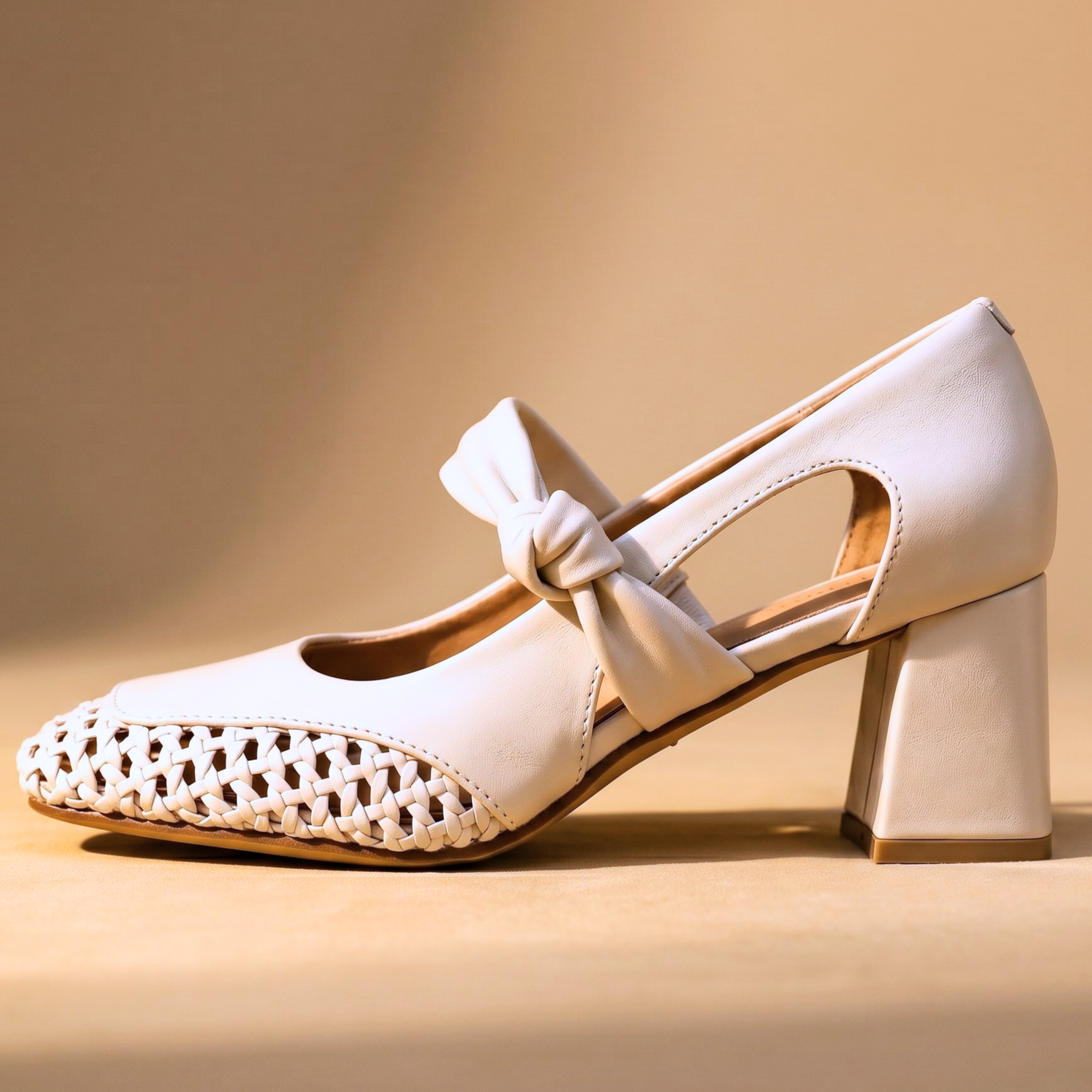 Marina Woven Leather Heels