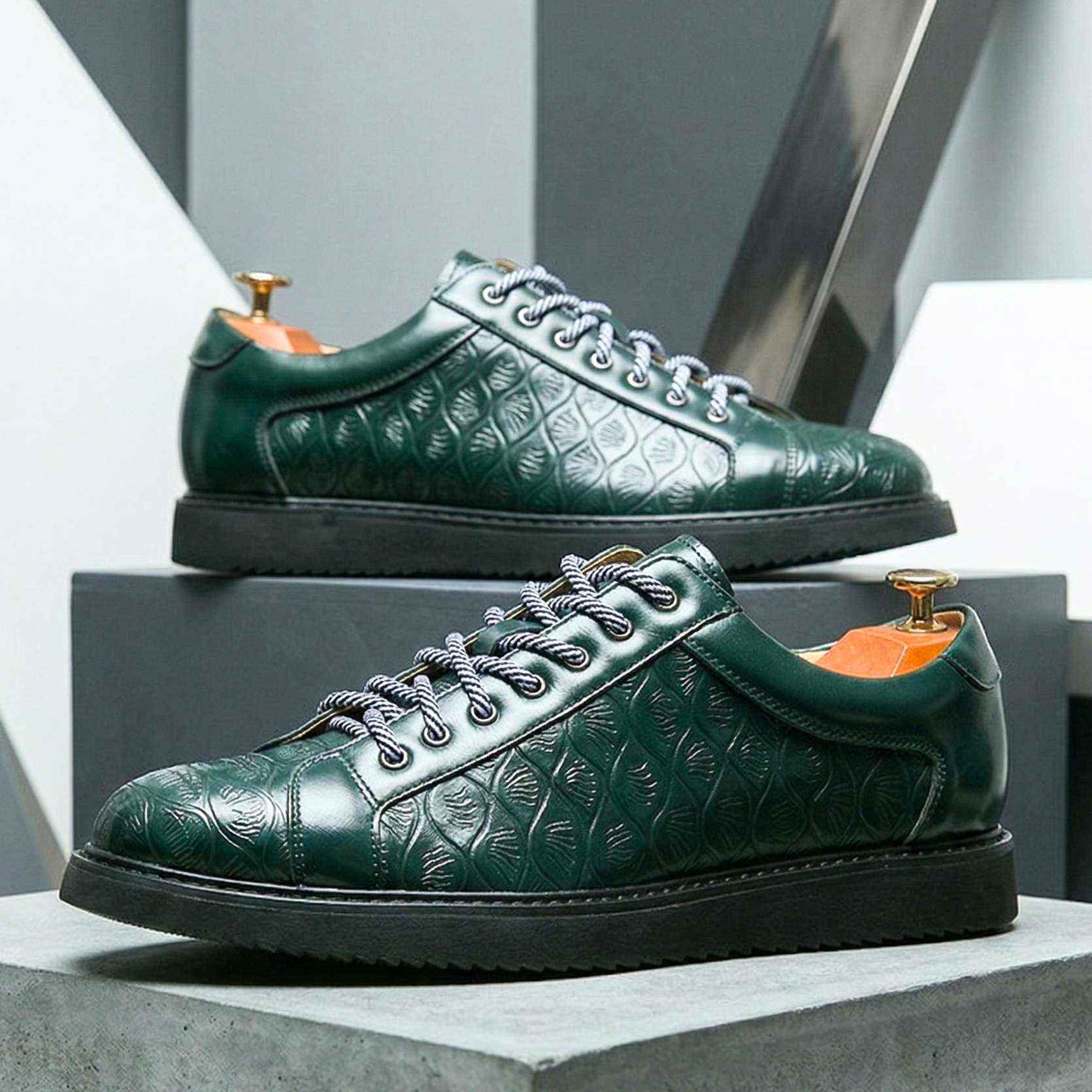 Montero Embossed Leather Sneakers